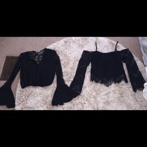 Lot of two black juniors shirts